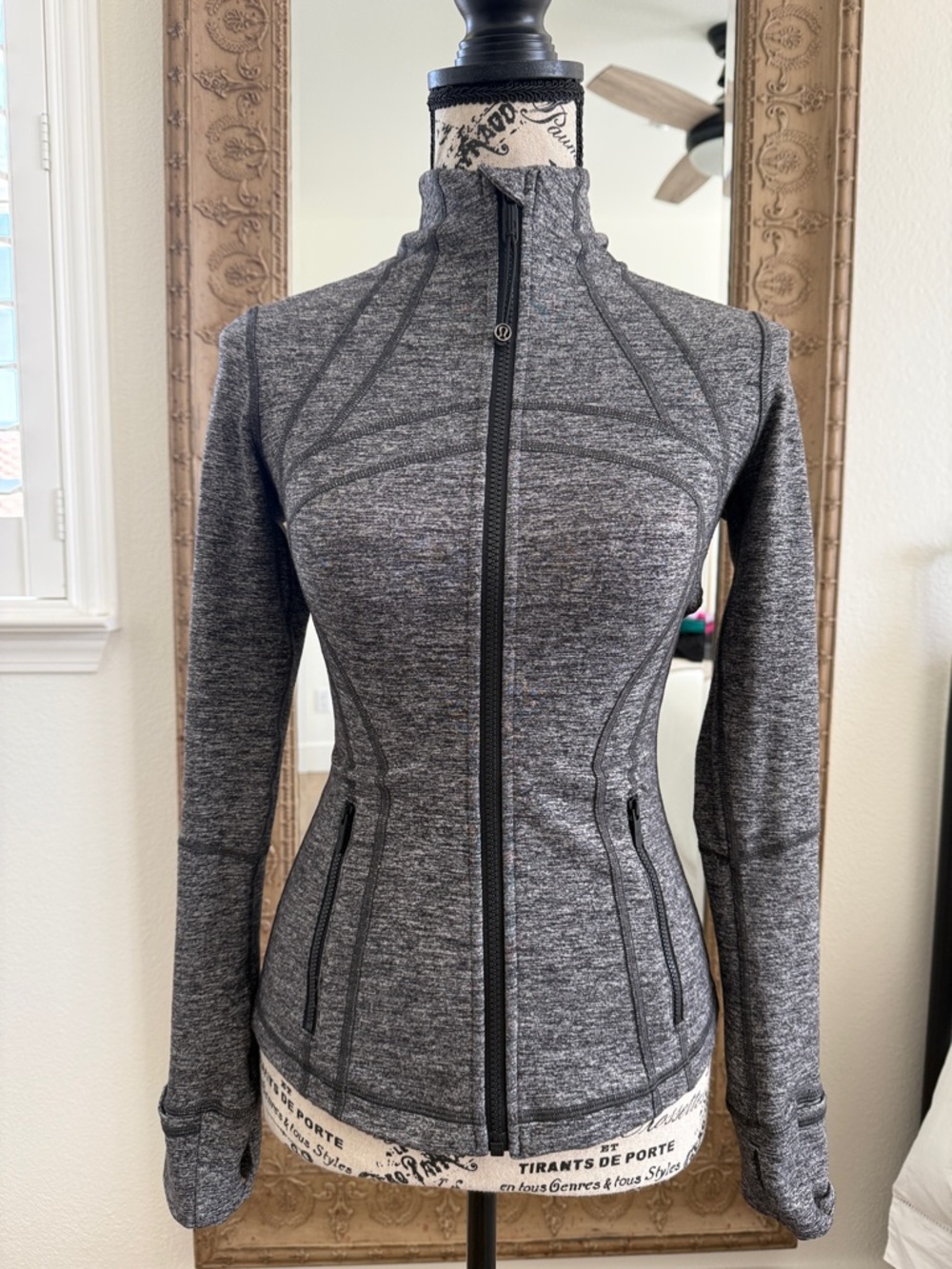 lululemon athletica Heather Charcoal Fitted Bomber Jacket